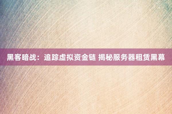 黑客暗战：追踪虚拟资金链 揭秘服务器租赁黑幕