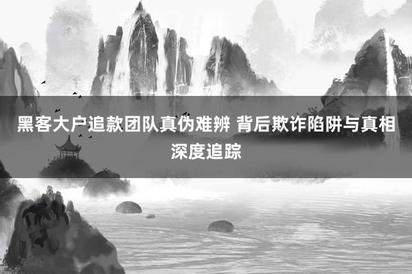 黑客大户追款团队真伪难辨 背后欺诈陷阱与真相深度追踪