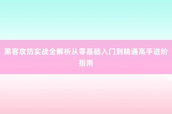 黑客攻防实战全解析从零基础入门到精通高手进阶指南